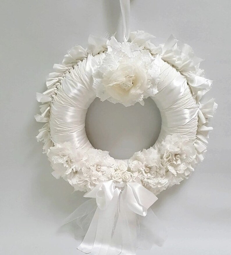 Wedding Wreath Wedding Door Wreath Shabby Chic Bridal Etsy