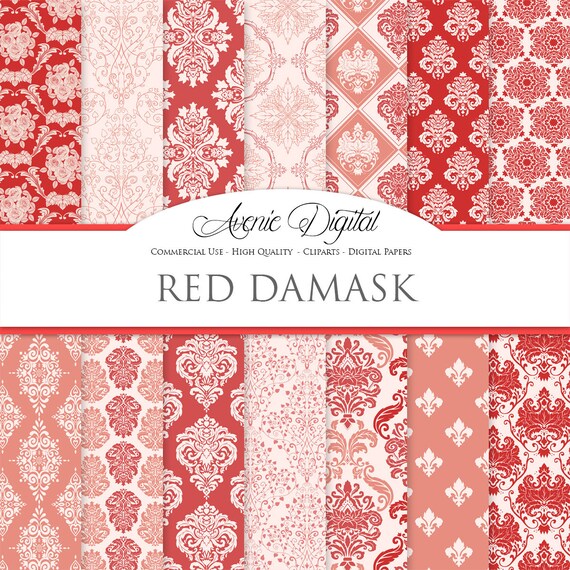 28 Navy Damask Digital Paper Scrapbooking Backgrounds Instant Download. Dark blue Seamless patterns for Commercial Use