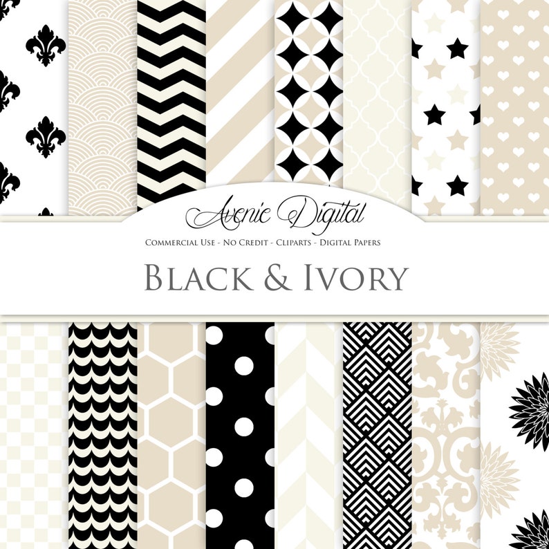 dots Instant Download. patterns for Commercial Use white and Ivory Digital Paper Scrapbook Backgrounds damask Geometric floral Black