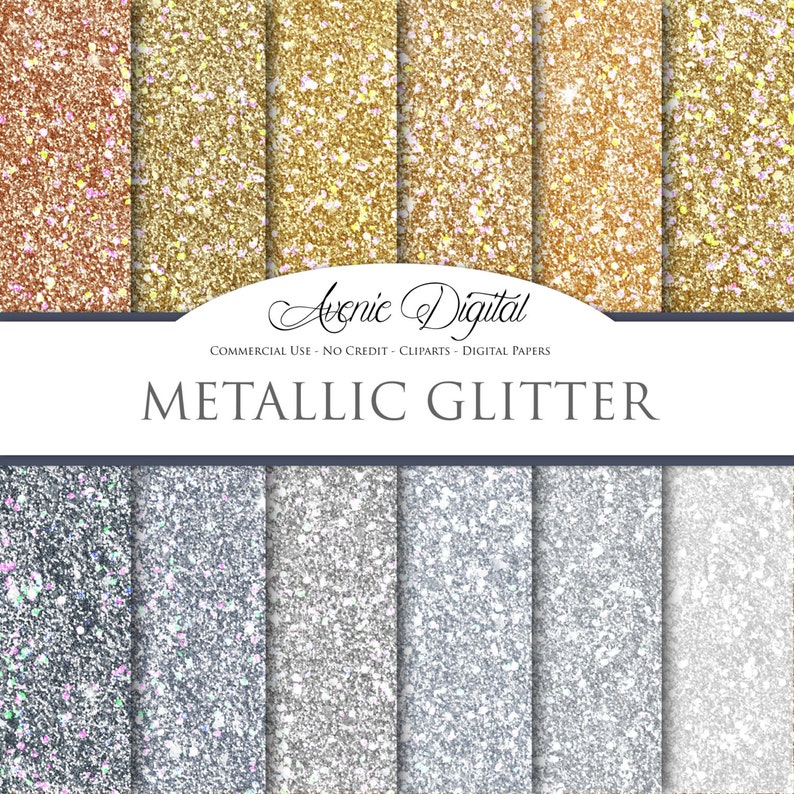 Silver Glitter Textured Background Papers Digital Download Set of 20 Papers For Personal /& Commerical Projects