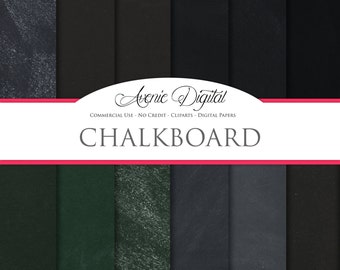 Chalkboard Digital Paper. Scrapbooking Backgrounds, blackboard patterns for Commercial Use. green and black digital paper. Instant Download.