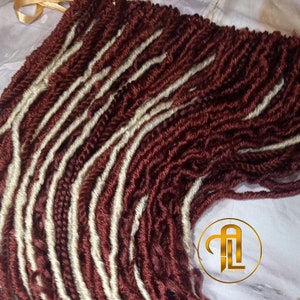 Copper Blonde 613 Bohemian dreadlocks textured Braid Soft red wavy ombre dreads  75 SE Full set  Lightweight boho curls burgundy dreads