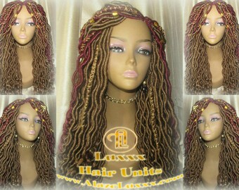 Goddess Faux Loc Wig Gold Honey Blonde 27 Marley Crochet Synthetic Dread Dr...