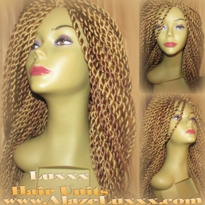 Blonde Senegalese Twist Wig Handmade 14&#39; Natural Look!  Unit! Glueless Lace Finish! Medium Kinky Twist Box Braid Senegalese Twist Blonde