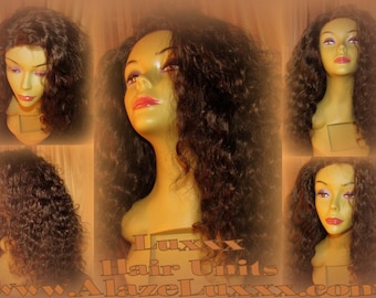 Cabelo virgem encaracolado 20 ''Unidade personalizada linda frente de renda perucas de celebridades peruca look brasileiro malaio ou peruano cabelo virgem grande cabelo encaracolado