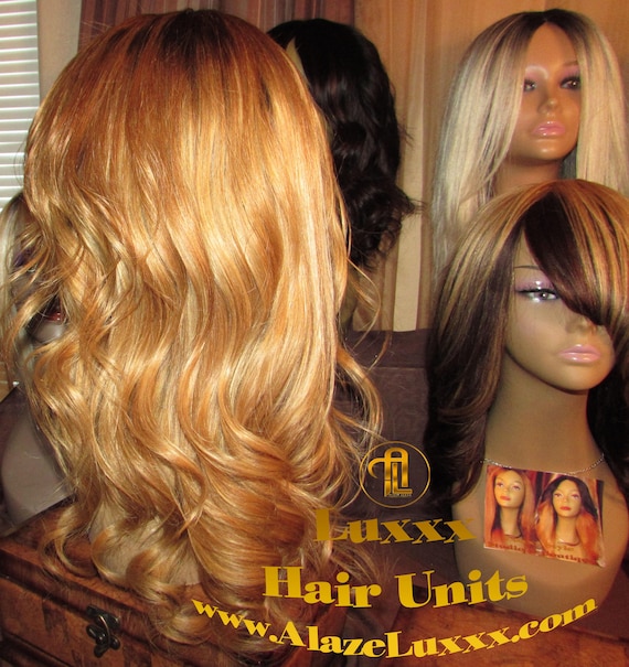 Balayage Blonde 16 In Dark Roots Honey Straight Long 27 613 Color Melt Virgin Hair Unit 4x4 Lace Front Wigs Kim Khloe Kardashian Wig Look