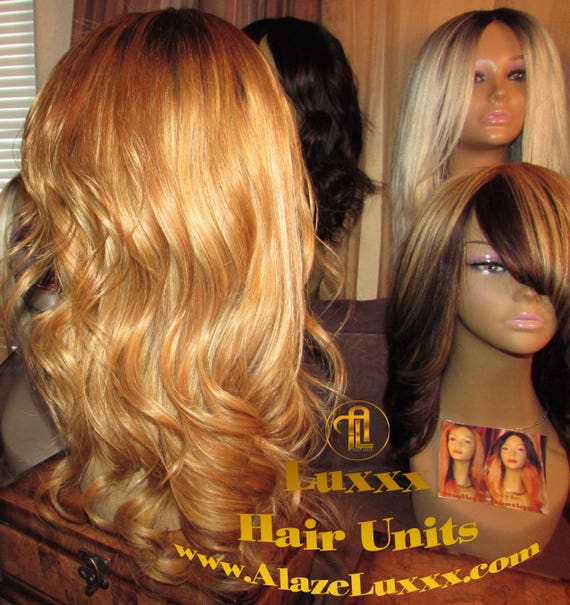 Windy Long Middle Part Black Red Ombre