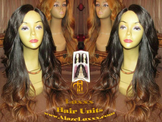 Ombre Virgin Hair Unit 24 In Long Brown 30 4x4 Closure Etsy