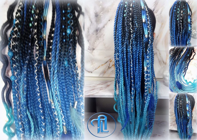 Fall Extensions Viking Ponytail Hair Fall Extensions Black Blue Elements Accents ...