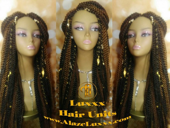 Long Brown Large Senegalese Twist Wig Unit Big Straight Etsy