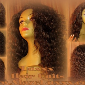 Virgin Hair Curly 16&#39; Gorgeous Custom Unit Lace Front  Celebrity Wigs  Wig Look Brazilian Malaysian or Peruvian Big Virgin Hair Curly Hair