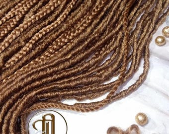Dread lisci ondulati con estremità singola biondo miele SE 75 pezzi set treccia strutturata Dreadlock sintetico Boho treccia morbida Boho Dread Extension per capelli