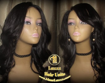 Virgin Hair Unit WIG Free Part 16 Inch Lace Front Wigs Virgin Hair Lace Short Black Lace Closure Wigs straight curled Alopecia wig maker