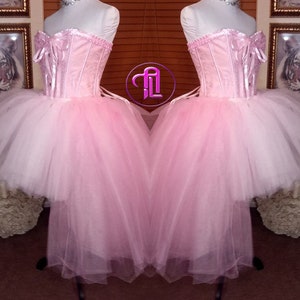 Valentines Day Dress Skirt Corset Style Outfit Light Pink Blush Pink Hi Low Skirt Hearts Cupid