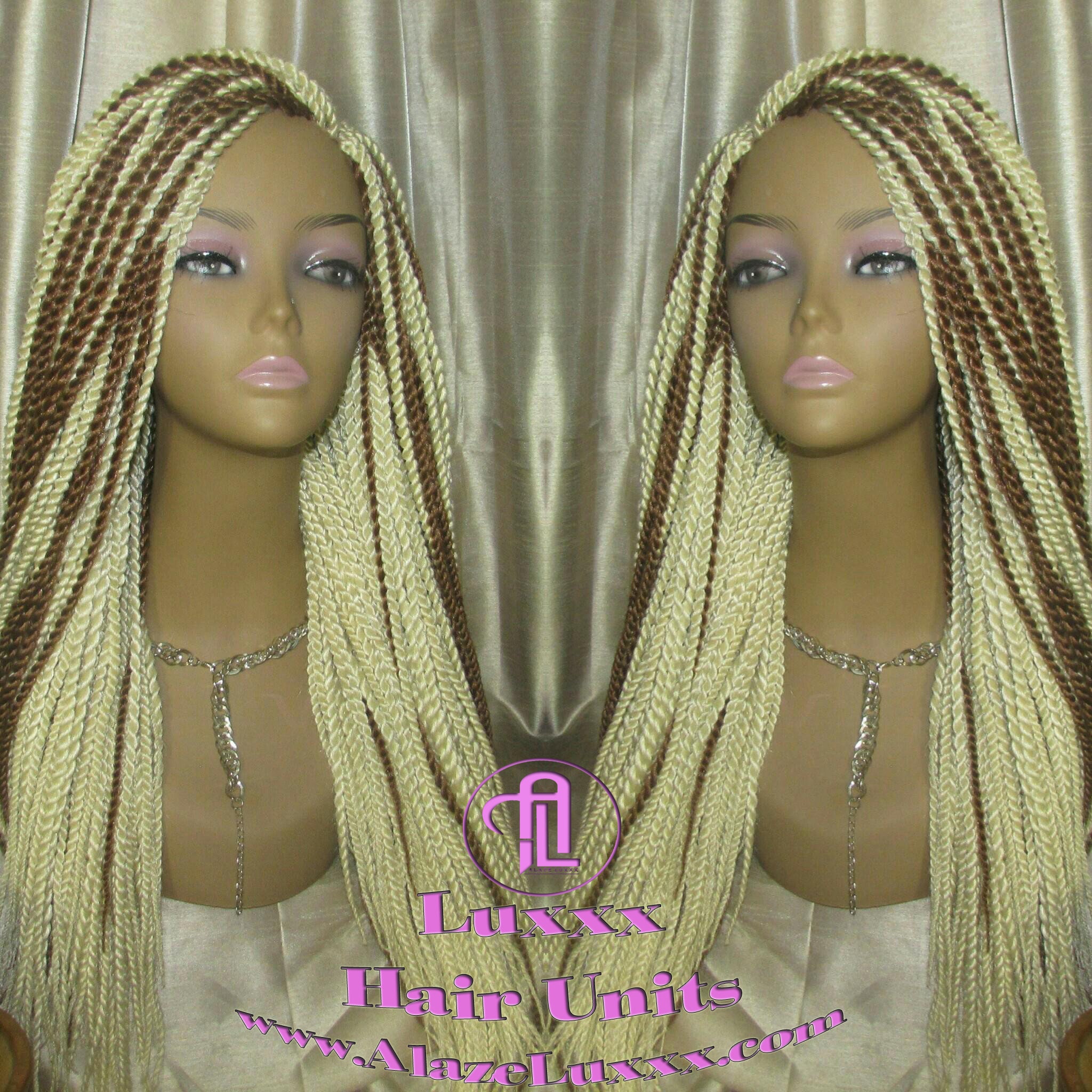 613 Blonde Long Straight Small Senegalese Twist Wig Unit Etsy