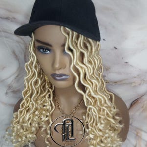 Goddess Locs Braid Wig Hat Baseball Cap 613 Blonde Ombre Mermaid Boho curly bohemian Short Curly 14 16 in Hat Wig Gym Braided Hat Wig Dreads