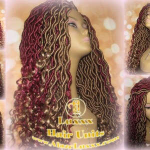 Göttin Faux Locs Rot Lang Burgund 530 Haar Blonde 27 Marley Gehäkelte Synthetische DreadVerlängerung DE SE Loc Lock Boho Boho Festival Rave
