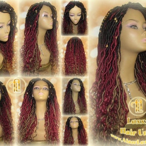 Dread Dred Loc Lock Perücke Feuergöttin Rot Burgund 530 Ombre 1b Blond 27 Marley Göttin Gehäkelt Synthetische Einheit Haar geflochten Welle Cosplay