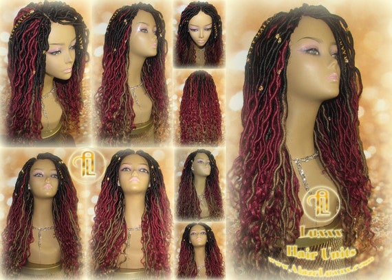 Dread Dred Loc Lock Wig Fire Goddess Red Burgundy 530 Ombre Etsy