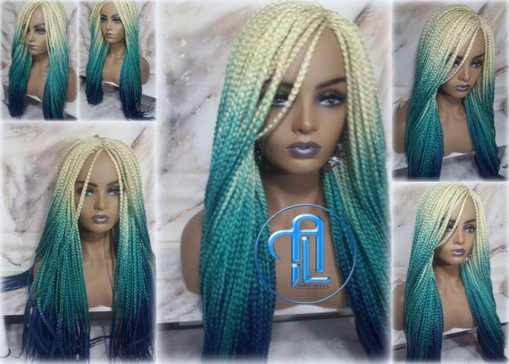 Blonde and blue wig online