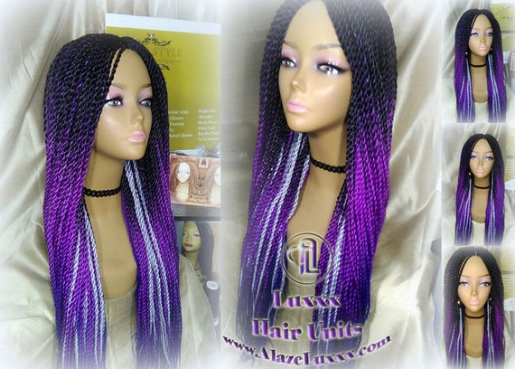 Long Ombre Purple Senegalese Twist Wig Lakers Long Small  display picture 3