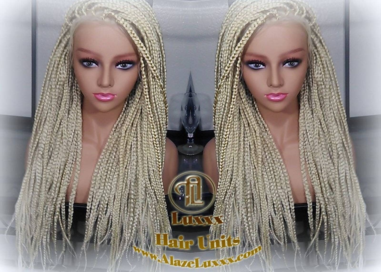 Ombre Box Braided Wig 50”(1/613 ) Pre Bleached HD Lace Lightweight Knotless Box Braided Wig  main image 3