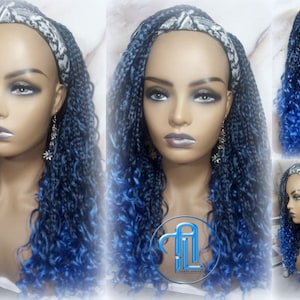 Goddess Box Braided Wig, Colour 30 Boho Braids, Wig for Black Women,  Closure, Frontal and Full Lace Wig, Glueless Wig, Bohemian Curls. 