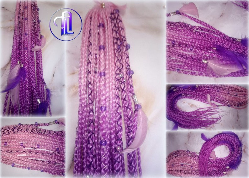 Fall Extensions Ponytail Hair Fall Extensions Pink Ombre Purple Elements Accents ...