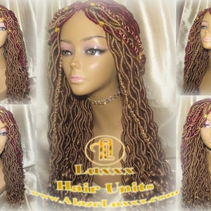 Boho Goddess Faux Locs Wig Gold Honey Blonde 27 Marley Hair Extensions Braided Wig Nubian Twist Passion Twists Spring Twists Crochet Braids