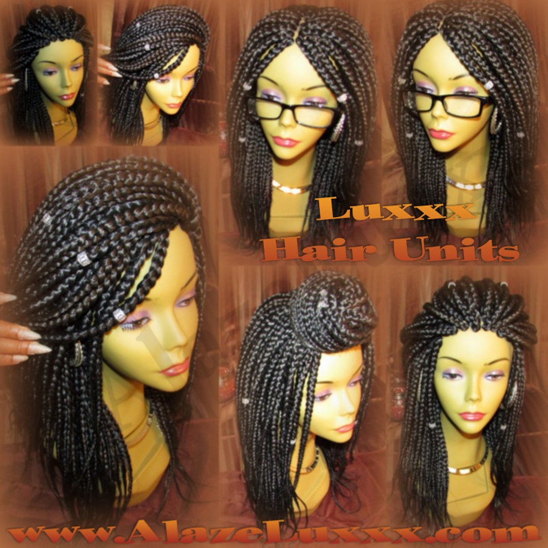 Box Braid Wig Unit 14 NEW Natural Look Handmade Large Medium Glueless