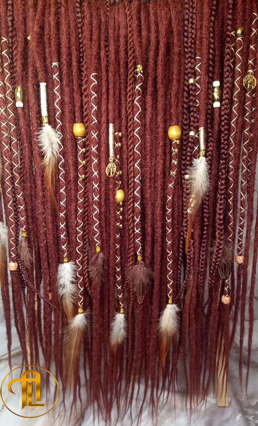 Single Loop Wraps Ginger 350 Single End SE Set Kit Synthetic Soft Crochet Boho Dread ...