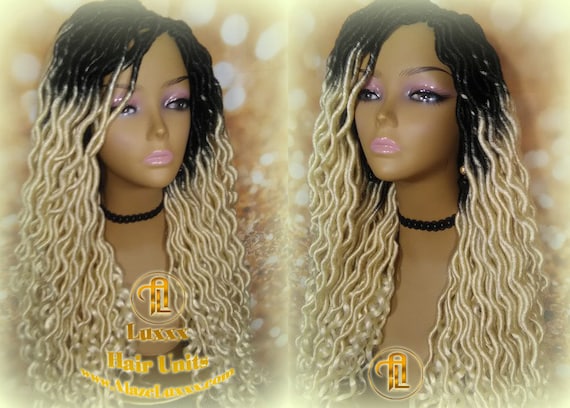 Goddess Faux Dread Wig 1b Black Blonde Ombre Dark Roots 613 Etsy