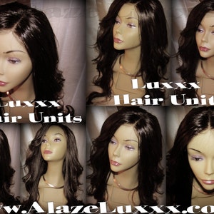 Lace Front Celebrity Wigs 16 Inch Virgin Hair Custom Unit Kim Kardashian Wig Look FREE SHIPPING Long Straight Curled Black Brown Free Part