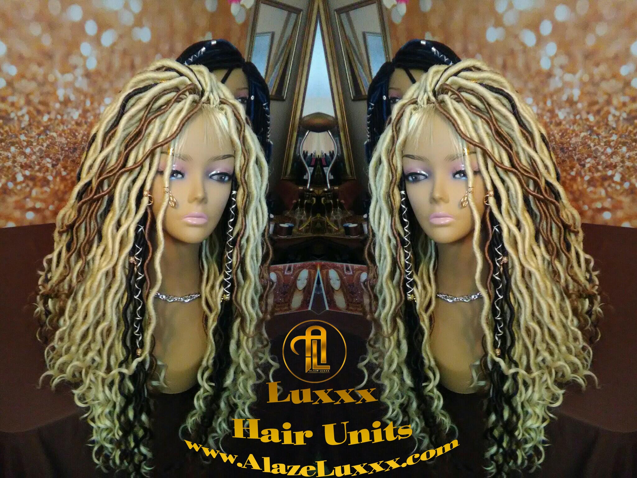 16in Goddess Faux Dread Locs Wig Unit! Blonde #613 #27 Wavy NEW ...