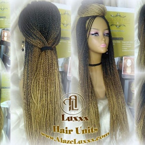Senegalese Twist Braid Wig 26 28 Inch Long Ombre Black Brown Blonde 27 Small Crochet Braids Drag Queen Wig Synthetic Braiding Alopecia