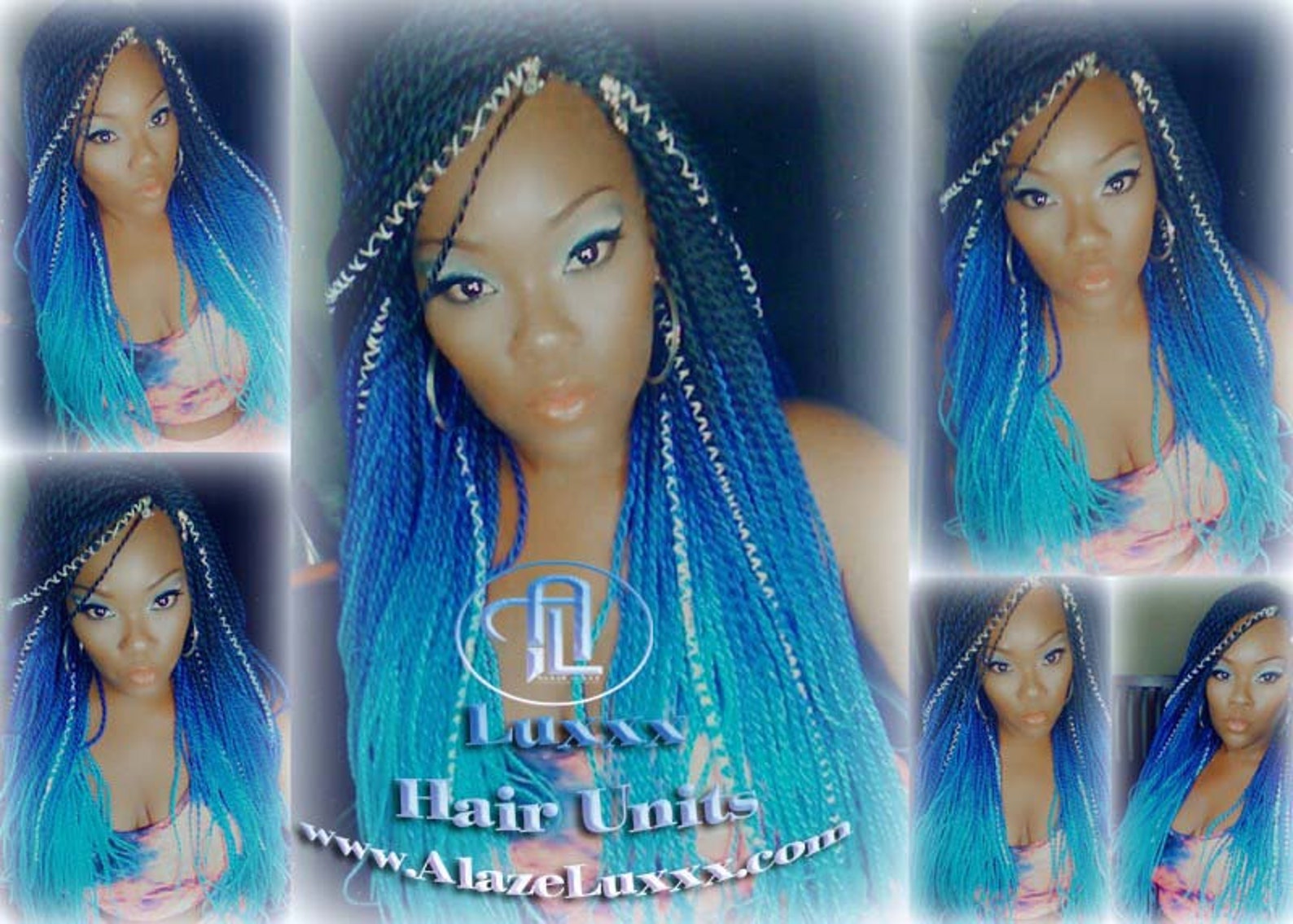 Blue Unicorn Hair Wig - wide 7
