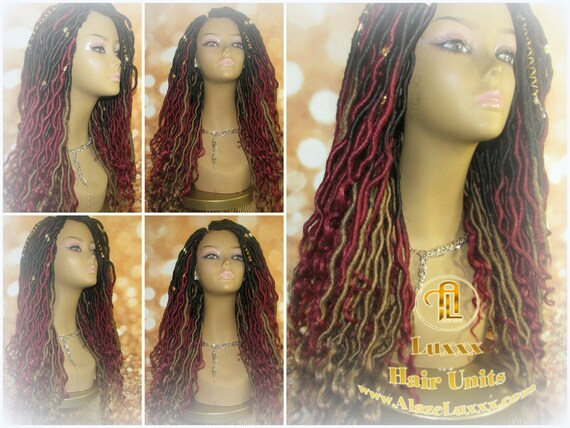 Long Goddess Locs Red Burgundy 530 Ombre Black Blonde 27 Etsy