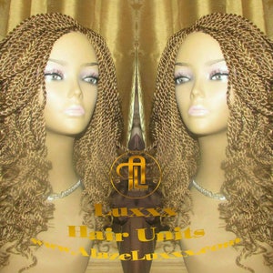 Blonde Straight Senegalese Twist Wig Unit 14' Auburn 27 30 Curly Alopecia Natural Kinky Marley Crochet Braided Braiding Wigs for cancer