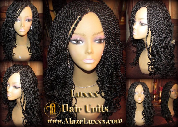 20 Long Black Curly Senegalese Twist Wig Unit Alopecia Natural Hair Kinky Marley Crochet Twist Box Braid Braided Dred Lock Braiding Wig