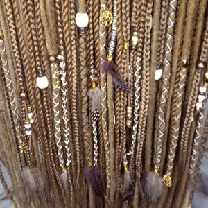 Blonde  Single End SE Set Kit Synthetic Soft Crochet Boho Dread Braid Hair Wraps Extensions Textured Single Loop Dread