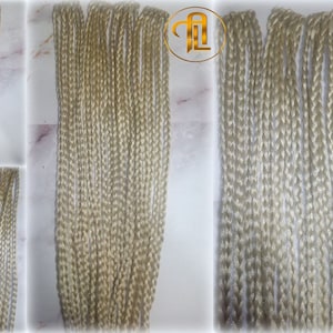 Blonde 613 White Blonde Platinum Clip in Braid Long 18in Boho Extensions Box braiding hair Rave Festival