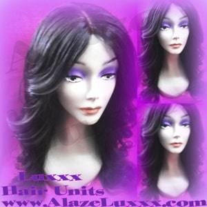 Virgin Hair Unit WIG Middle Part 20 Inch Custom Unit Lace Front Celebrity Kim Kardashian Wig Look New Hair Trend Long Pretty Beautiful Hair