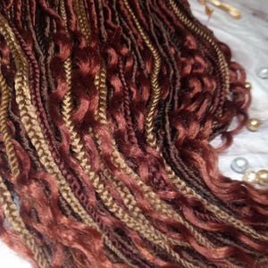 Zachte getextureerde dreadlocks enkelvoudig bruinblond gember 350 SE 75-delige set zachte gehaakte boho-dreadvlecht haarwikkelverlenging golvend krullend