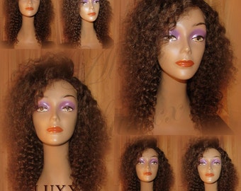 Deep Wave Virgin Unit 14 Inch NEW WIG Lace Front Curly Wavy Layered Quality HUMAN Hair Protective Style  Brazilian Malaysian or Peruvian