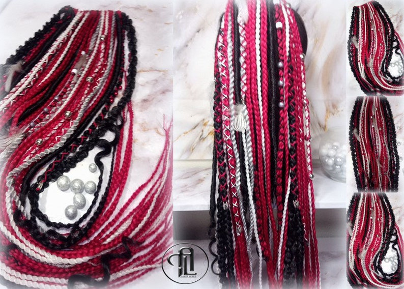 Fall Extensions Viking Ponytail Hair Fall Extensions Red Black Elements Accents ...