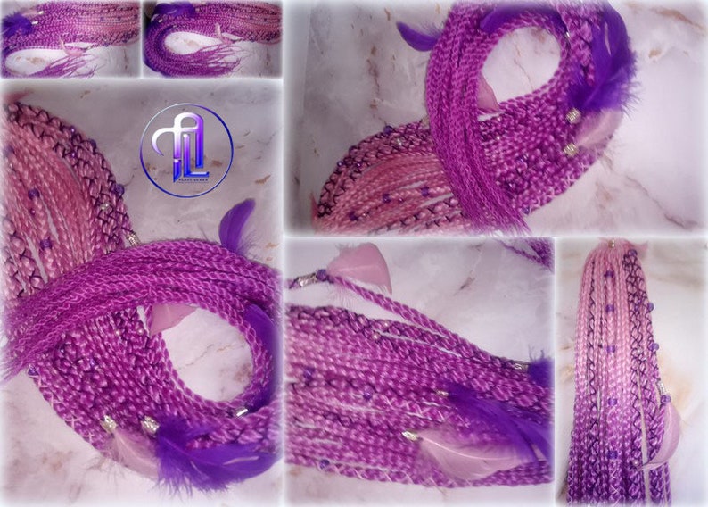 Fall Extensions Ponytail Hair Fall Extensions Pink Ombre Purple Elements Accents ...