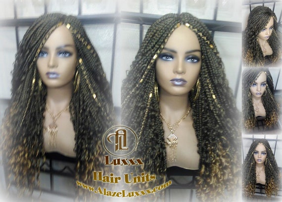 Box Braid Wig Honey Blonde Boho Curly Box Braids 1b 27 Long Medium Straight Bohemian  Gypsy Mix Blonde Ombre Ready to Ship -  Canada