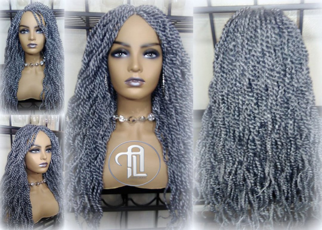 セネガルツイストウィッグ ソルトペッパー 44 51 ロングウェーブカーリーグレーシルバーブレイド ロングストレートスモールストームツイストプラチナブレイド  woc ウィッグ - Etsy 日本, image size:1080x772