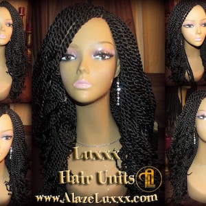 Senegalese Twist Wig  16' Long Black Curly Unit! Alopecia Natural Hair Kinky Marley Crochet Twist Box Braid Braided Dred Lock Braiding Wig
