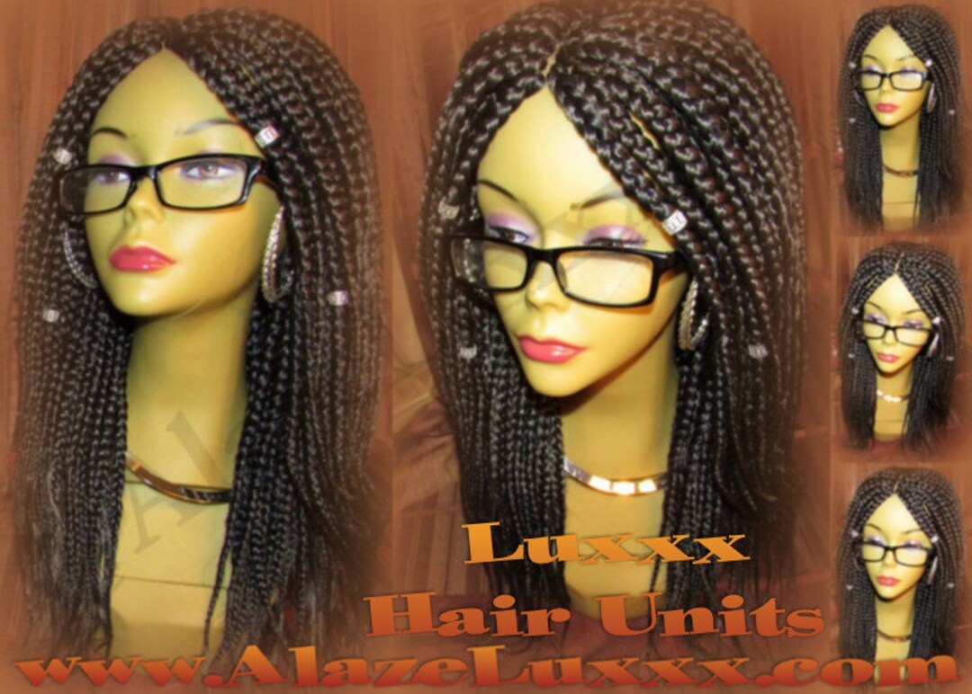 Box Braid Wig Unit 16 NEW Natural Look Lace Finish 16' Large Individual